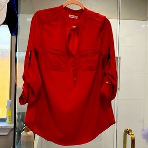 Red Calvin Klein blouse